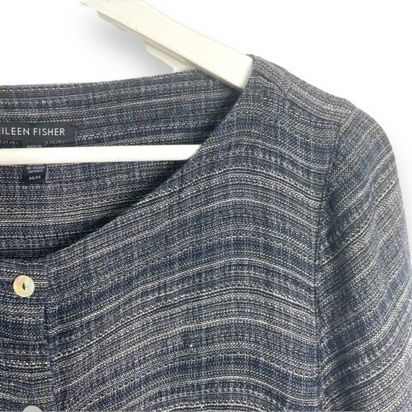 Eileen Fisher 100% Organic Linen Coastline Buttonfront Tunic Sz L - Picture 4 of 4